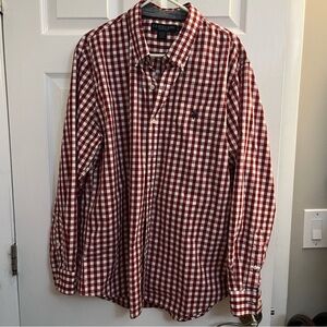 US Polo Association Red Checkered Men's Shirt XL